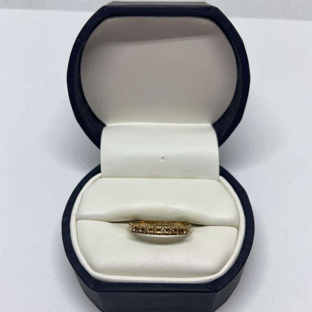 Solid 14kt Yellow Gold Diamond Band